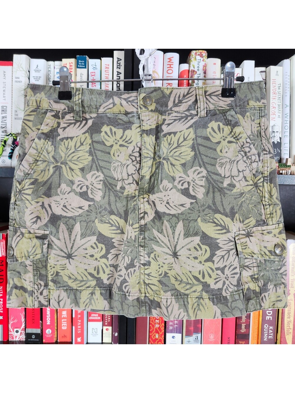 Kikit Jeans Tropical Cargo Mini Skirt Women's Floral Cotton Stretch Size 4